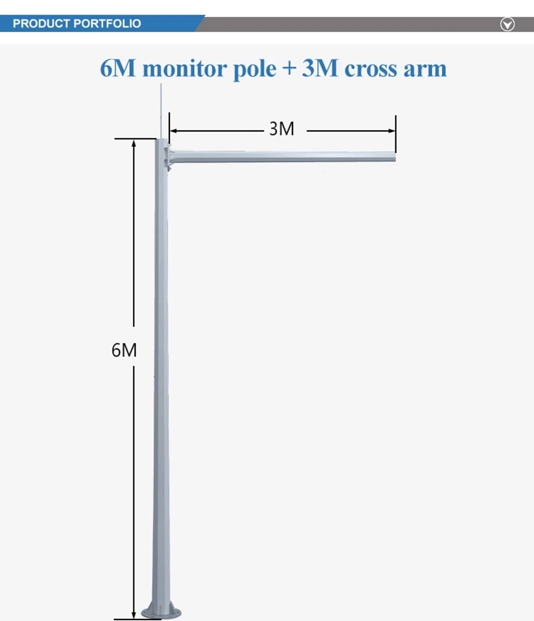 Height 10 Meters Powder Coated Telescopic CCTV Camera Mast Steel Monitor Pole for Monitoring System