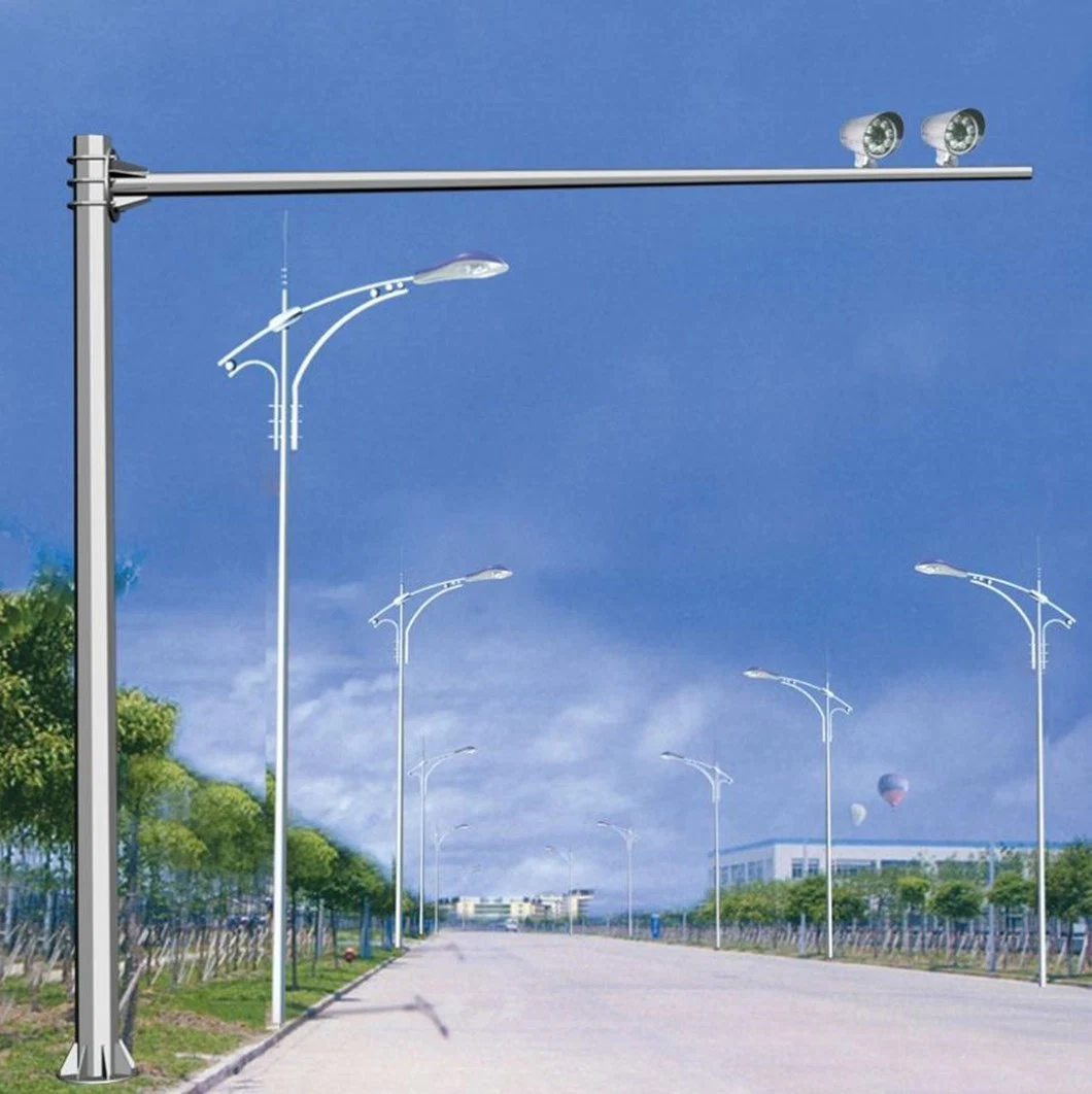 Height 10 Meters Powder Coated Telescopic CCTV Camera Mast Steel Monitor Pole for Monitoring System